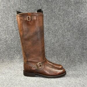 Frye Veronica Slouch 2 Riding Boots Women's 8B Brown Leather Buckle Tall Rustic